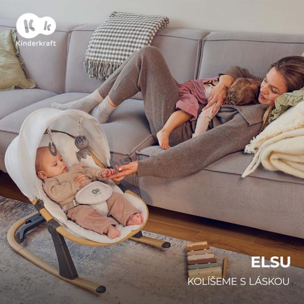 KINDERKRAFT Lehátko Elsu Grey, do 9 kg (obrázek 3)