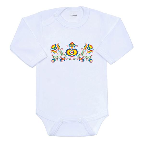 Dětské body s potiskem New Baby Lidový vzor 62 (3-6m)