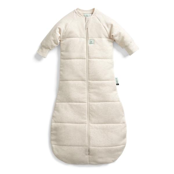 ERGOPOUCH Vak na spanie s rukávmi organická bavlna Jersey Oatmeal Marle 3-12 m, 6-10 kg, 3