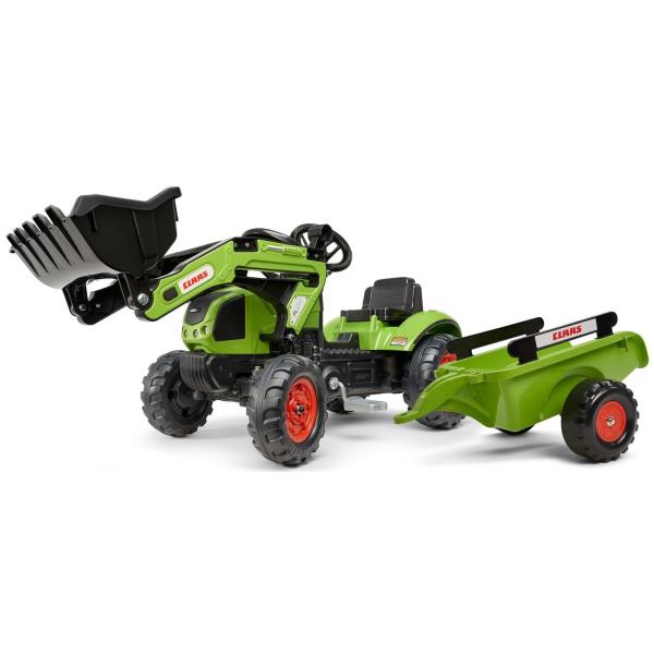 FALK Šlapací traktor 2040AM Claas Arion 410 s nakladačem a vlečkou - zelený