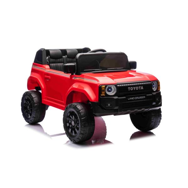 Elektrické autíčko Toyota Landcruiser 12V, červené, široké jednomístné sedadlo, 2,4 GHz d
