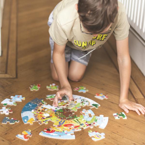 Bigjigs Toys Kulaté podlahové puzzle Čtyři roční období 50 dílků