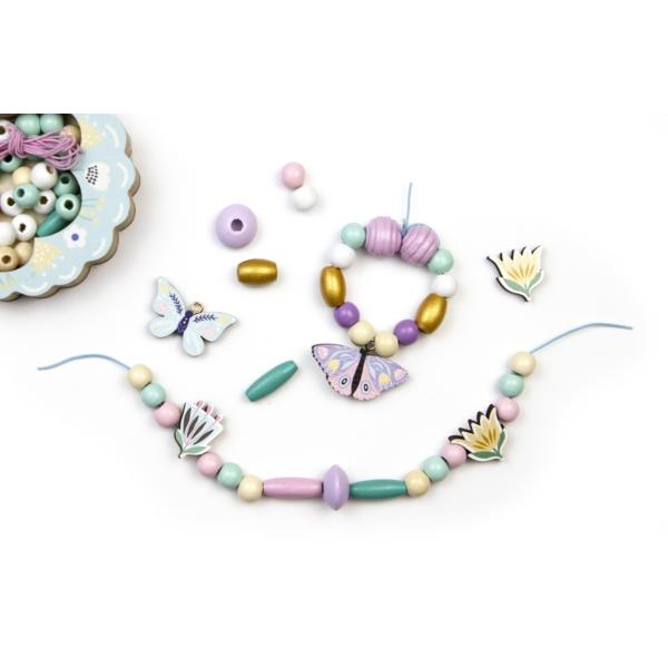 Sycomore Dřevěné pastelové korálky – Motýl