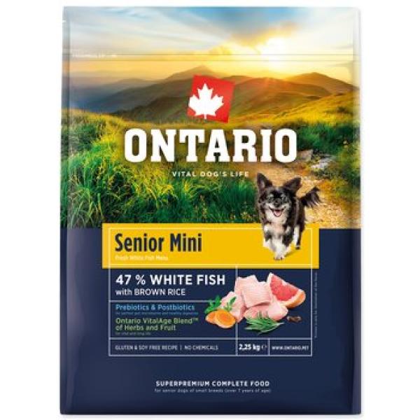 Krmivo Ontario Senior Mini Fish & Brown Rice 2,25kg (obrázek 4)