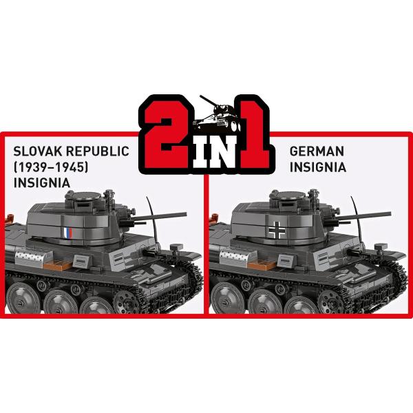 Cobi 2666 World War II Panzer 38(t)/ČKD LT vz. 38, 2v1, 1:28, 705 k, 1 f (obrázek 8)