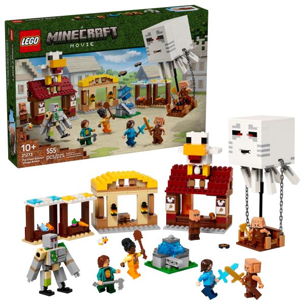 LEGO® Minecraft® 21273 Balón v podobe Ghasta a útok na dedinu
