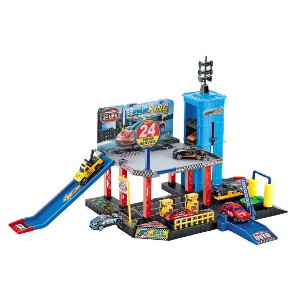 Garáž s výťahom a čerpacou stanicou 57x35x33 cm - český obal