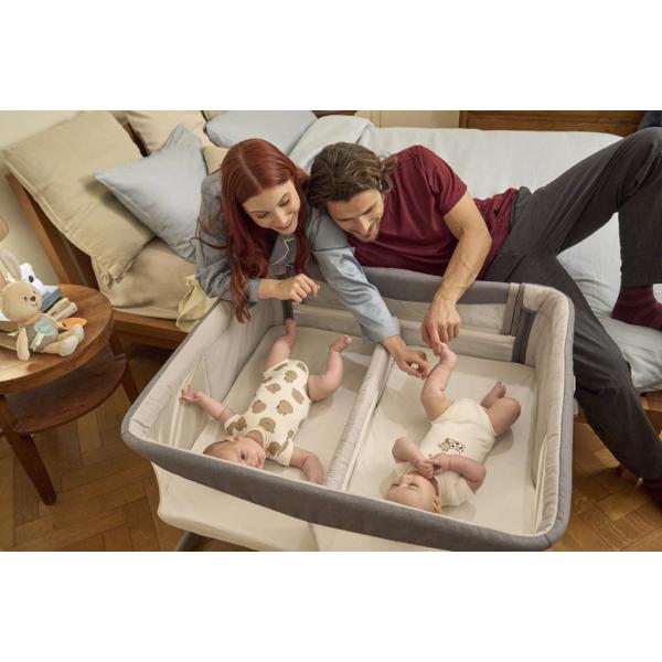 CHICCO Postýlka Next2Me Twins pro dvojčata - Magnet Grey (obrázek 5)