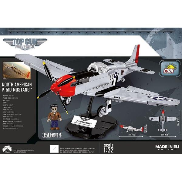 Cobi 5846 TOP GUN P-51 D Mustang, 1:32, 350k, 1f
