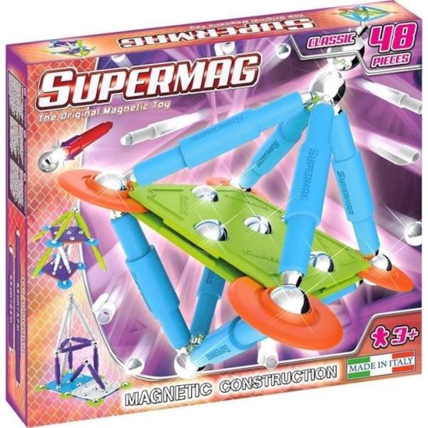SUPERMAG magnetická stavebnice Classic trendy 48ks