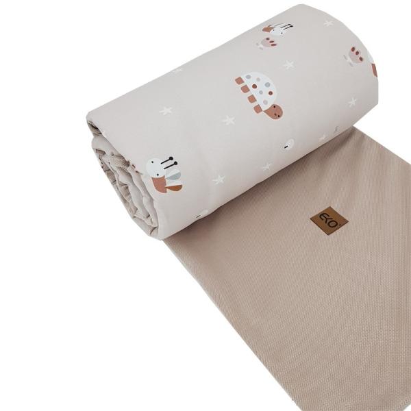 EKO Chránič do postýlky VELVET Bees Beige 360×35 cm