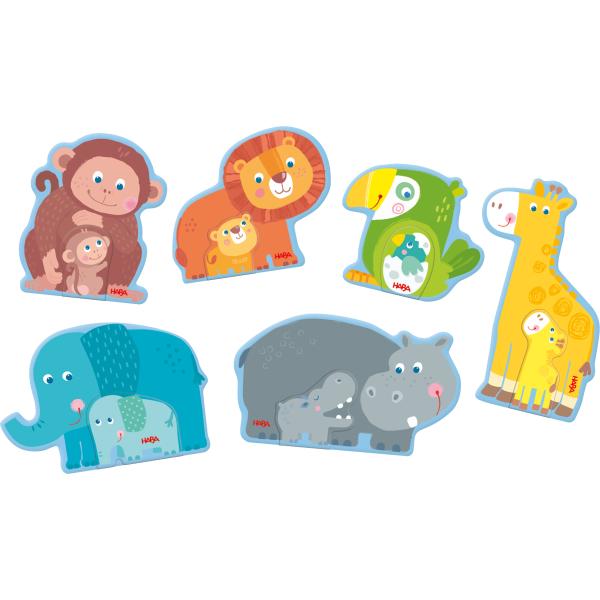 Haba Puzzle pro nejmenší Zvířecí rodinka 6 ks (obrázek 3)