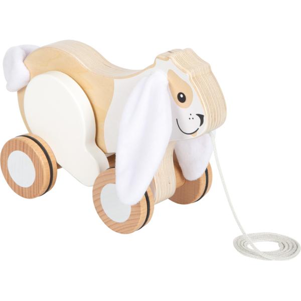 small foot Dřevěná tahací hračka Králík se šustivými oušky