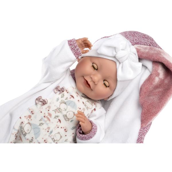 Llorens 74040 NEW BORN - mrkací panenka se zvuky a měkkým látkovým tělem (obrázek 4)