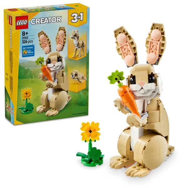 Lego Creator 3 En 1 Lindo Conejito - Conejo De Juguete Transformable En Figura De Foca Y Llama - Juego Con Animales - Regalo Para NiñAs Y NiñOs De 8+ AñOs 31162-image