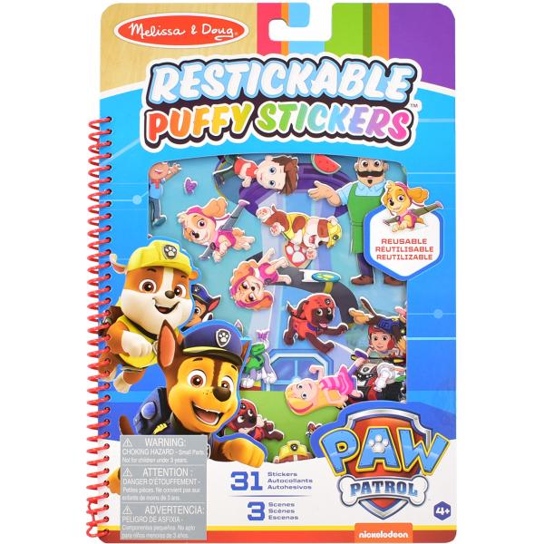Melissa & Doug - Paw Patrol - Kniha s puffy samolepkami - Zátoka Dobrodružstvo