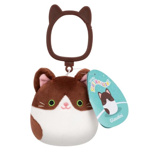 Squishmallows Klíčenka Glaudini – Dark Brown Tuxedo Cat 9 cm