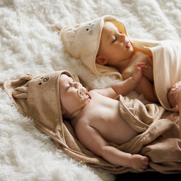 BABYONO Osuška bambusová Super Soft Dark Beige 100×100 cm