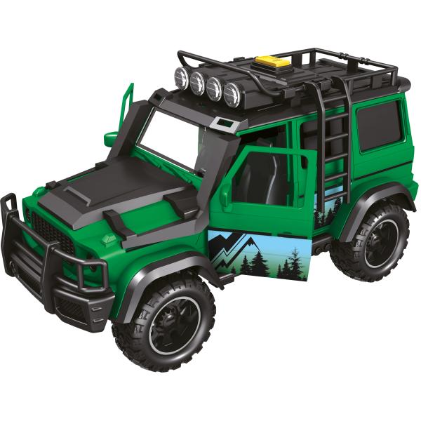 CITY SERVICE CAR – 1:14 Vozidlo lesní stráže s přívěsem a motorkou se zvukem a světly