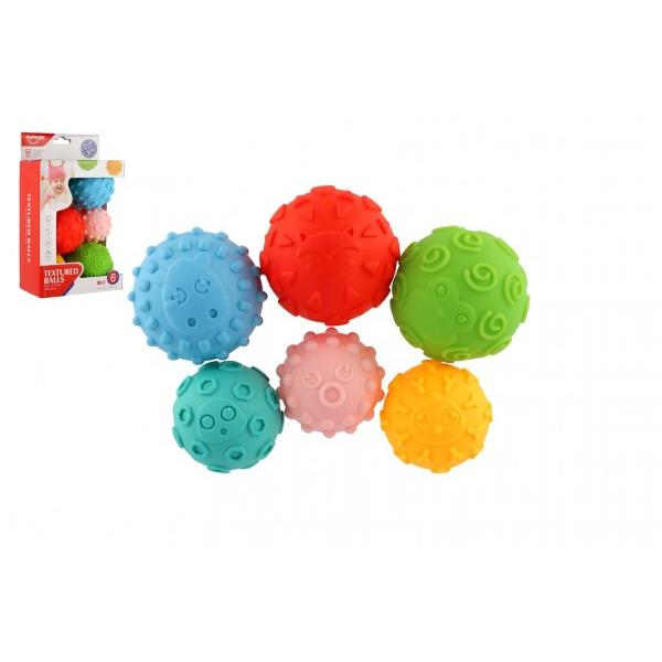 Set di 6 palline con trama in gomma 6-8 cm