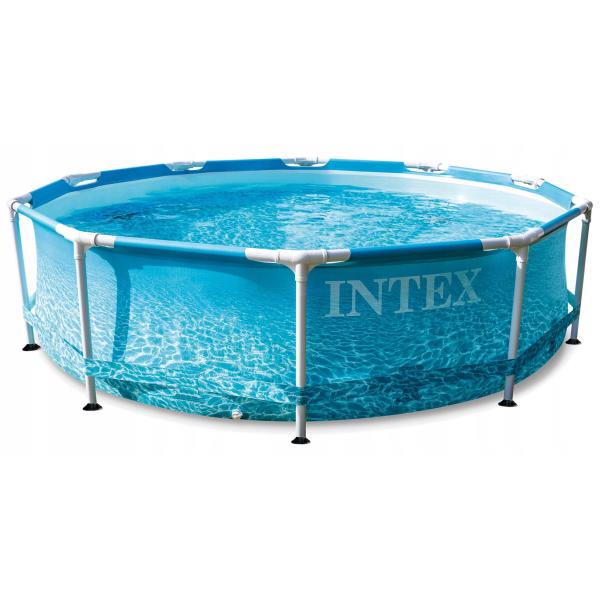 Piscina da giardino INTEX 28208 Beachside Metal Frame 305 x 76 cm con filtrazione a cartuccia