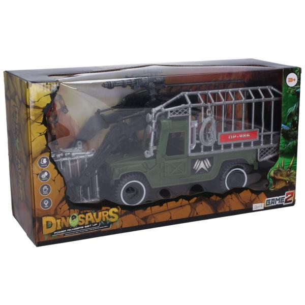 Voják Lovec dinosaurů set s nákladním autem 40 cm