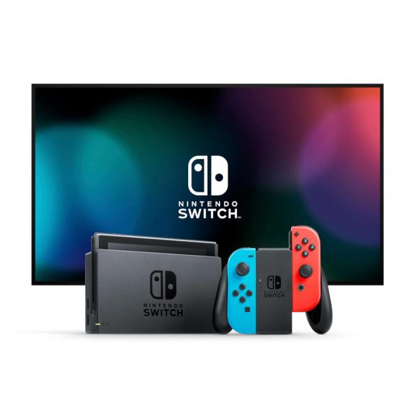 Konzole Nintendo Switch s neon modrým a červeným Joy-Conem (obrázek 7)