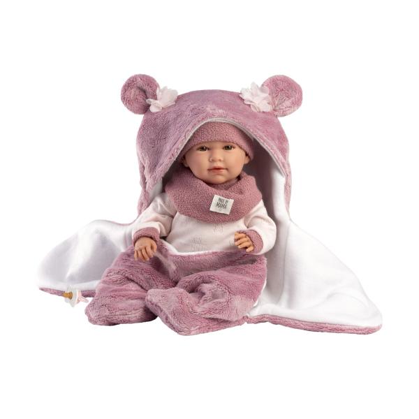 Llorens 74130 NEW BORN – realistická panenka miminko se zvuky a měkkým látkovým tělem – 42