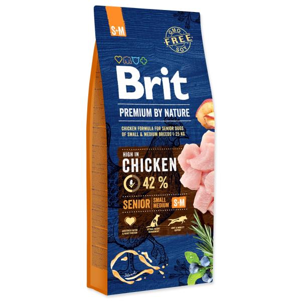 Krmivo Brit Premium by Nature senior S+M 15kg