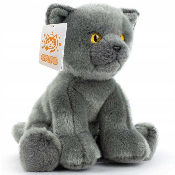 CATS Ruská modrá kočka realistická plyšová hračka 28cm