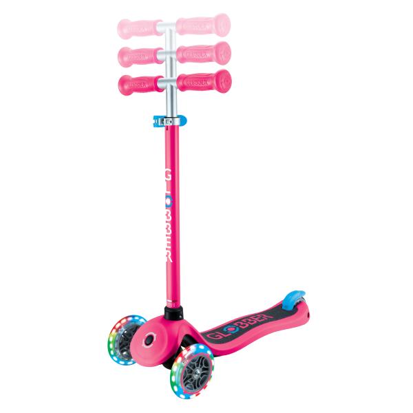 Globber dětská tříkolová koloběžka - Primo Lights V2 - Svítící Kolečka - Fuchsia (obrázek 5)