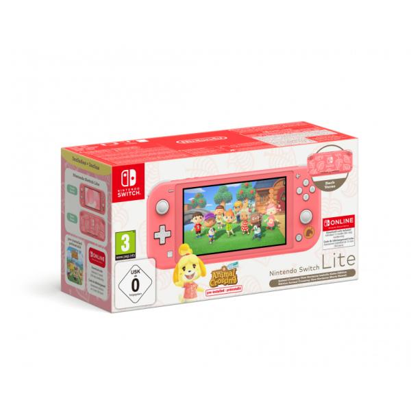 Nintendo Switch Lite korál + ACNH balíček + NSO 12M