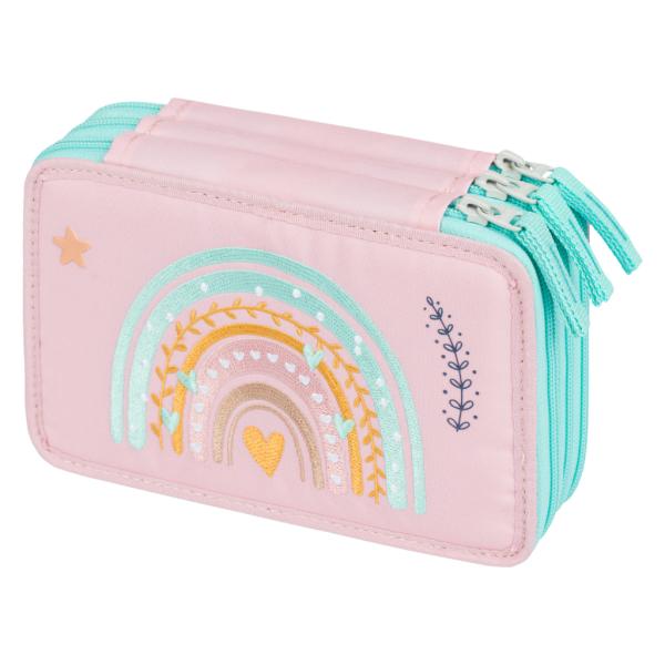 Baagl Astuccio A 3 Scomparti Per Ragazzi E Ragazze, Astuccio Per Cancelleria E Articoli Scolastici, Astuccio Per La Scuola, 20 X 13 X 9 Cm-image