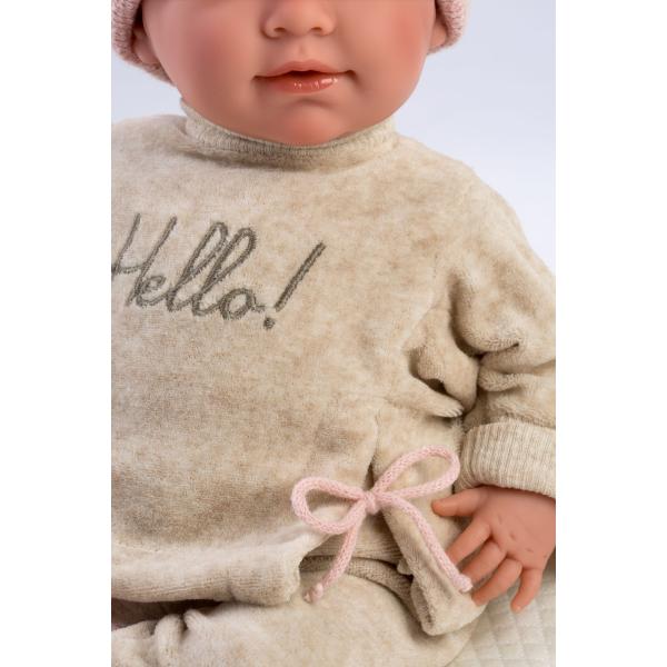 Llorens 74020 NEW BORN - realistická panenka miminko se zvuky a měkkým látkovým tělem - 42 (obrázek 4)