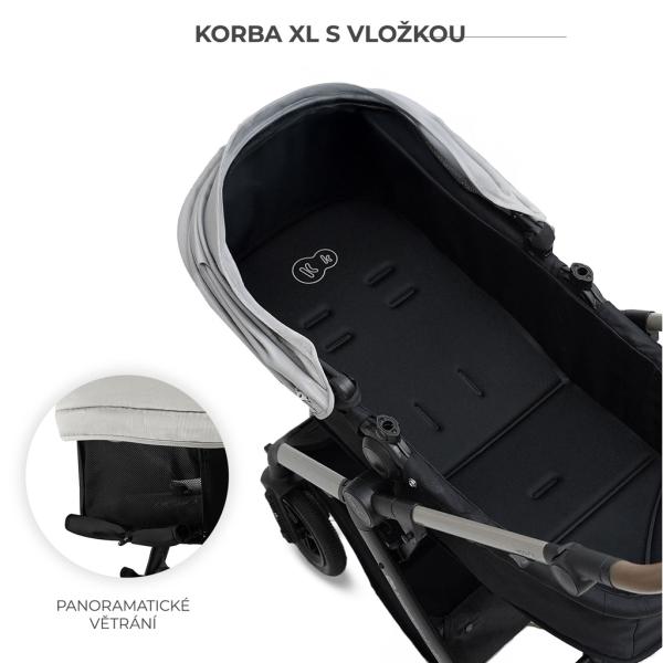 KINDERKRAFT Kočárek kombinovaný 3v1 Moov 2 XL Air Grey (obrázek 8)
