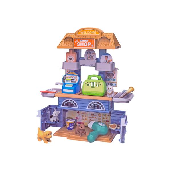 Zvířecí domeček/obchod s doplňky 33ks