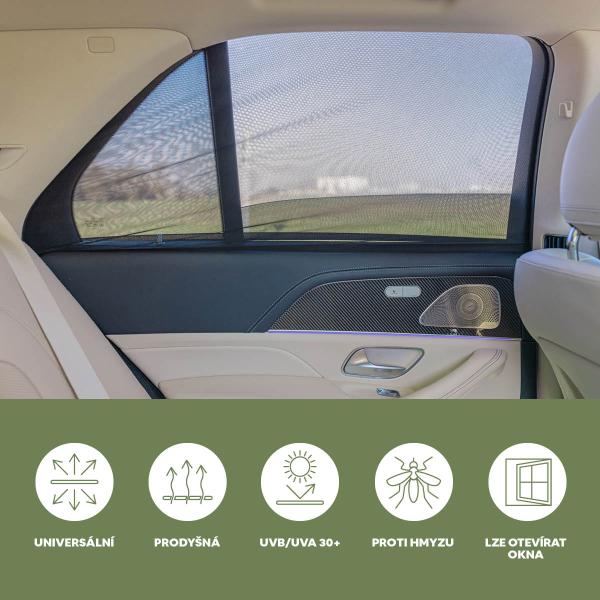 Sluneční clona do auta nasouvací M, Black