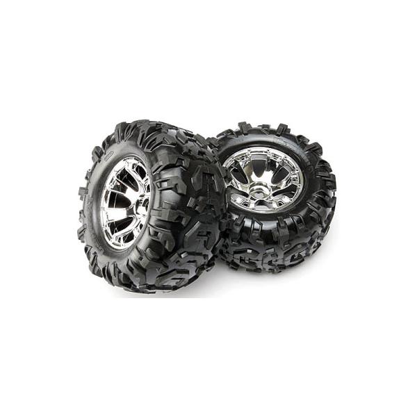Traxxas kolo 3.8", disk Geode stříbrný S17, pneu Canyon AT (2)