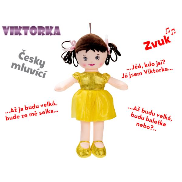 Bábika Viktorka handrová 32cm česky hovoriaca na batérie