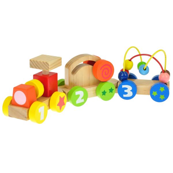 Big Tree vláčik s vagónkami 33cm drevený