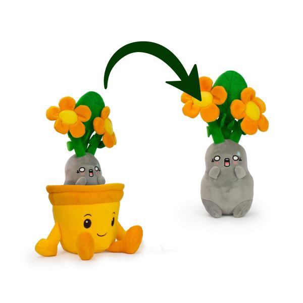 HUGGY POTS Rostlinka v oranžovém květináči plyšová hračka 27cm