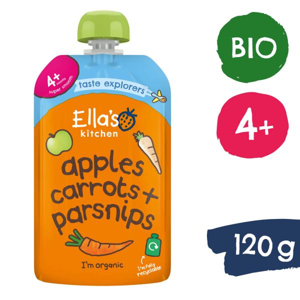 Ella's Kitchen BIO Mrkev, jablko a pastinák (120 g)