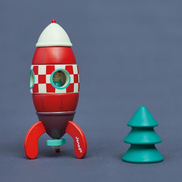 Janod Dřevěná magnetická skládačka Raketa Kit Magnet 16 cm 9 ks (obrázek 5)