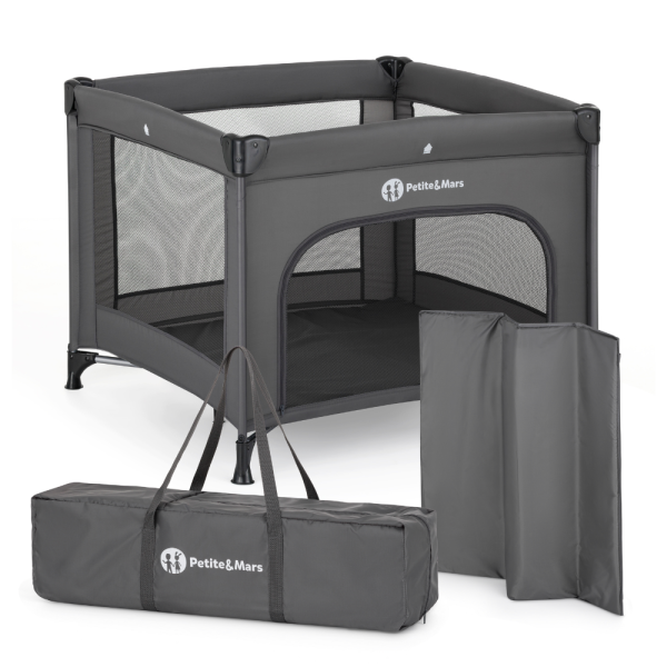 PETITE&MARS Ohrádka cestovná Nook Urban Charchoal Grey