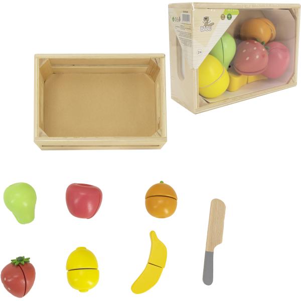 BABU - Dřevěné krájecí ovoce v přepravce