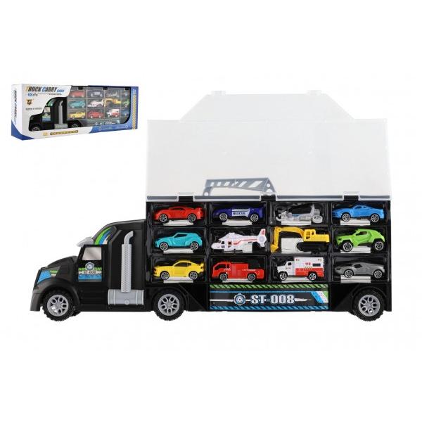 Auto kamion přepravník + dopravní prostředky plast 50 cm