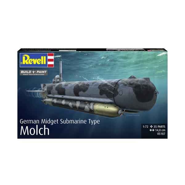 Plastic ModelKit ponorka 05187 - Německá miniponorka Typ Molch (1:72) (obrázek 4)