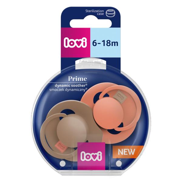 LOVI Dudlík silikonový dynamický Prime 6-18m 2ks Granola/Orange (obrázek 6)
