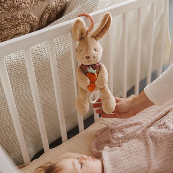 BABYONO Hračka hudební na C-kroužku Rabbit Karo 0m+ (obrázek 4)