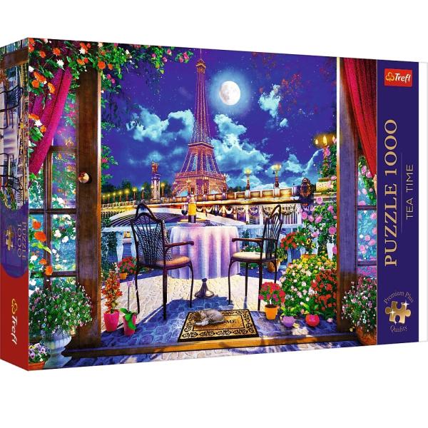 TREFL Puzzle 1000 Premium Plus Quality Tea Time Paříž v měsíčním svitu